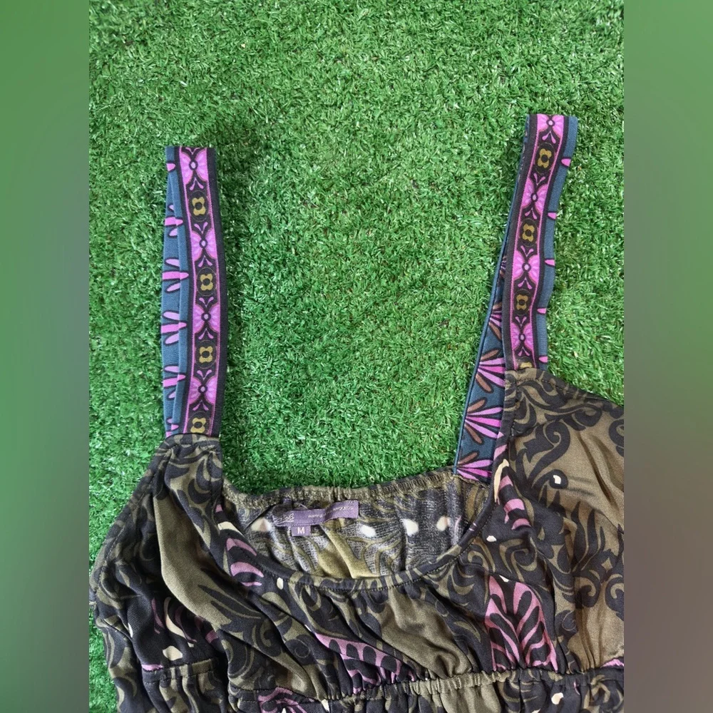 Hale Bob Chic Y2K Black, Army Greenish Brown and Purple Sleeveless Top - Picture 4 of 7